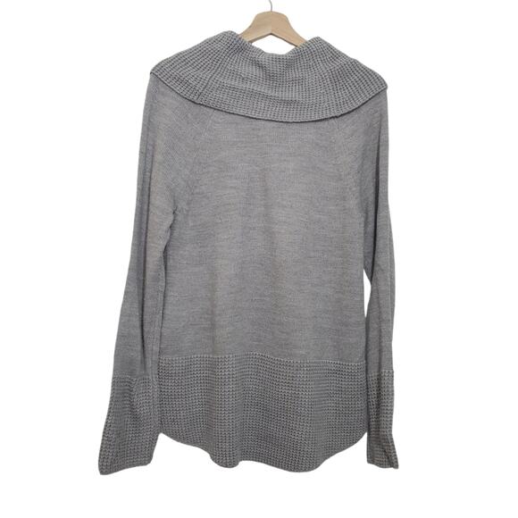 Calvin Klein | Slouchy Cowl Neck Mixed Knit Minibell Sleeve Sweater - Picture 4 of 10